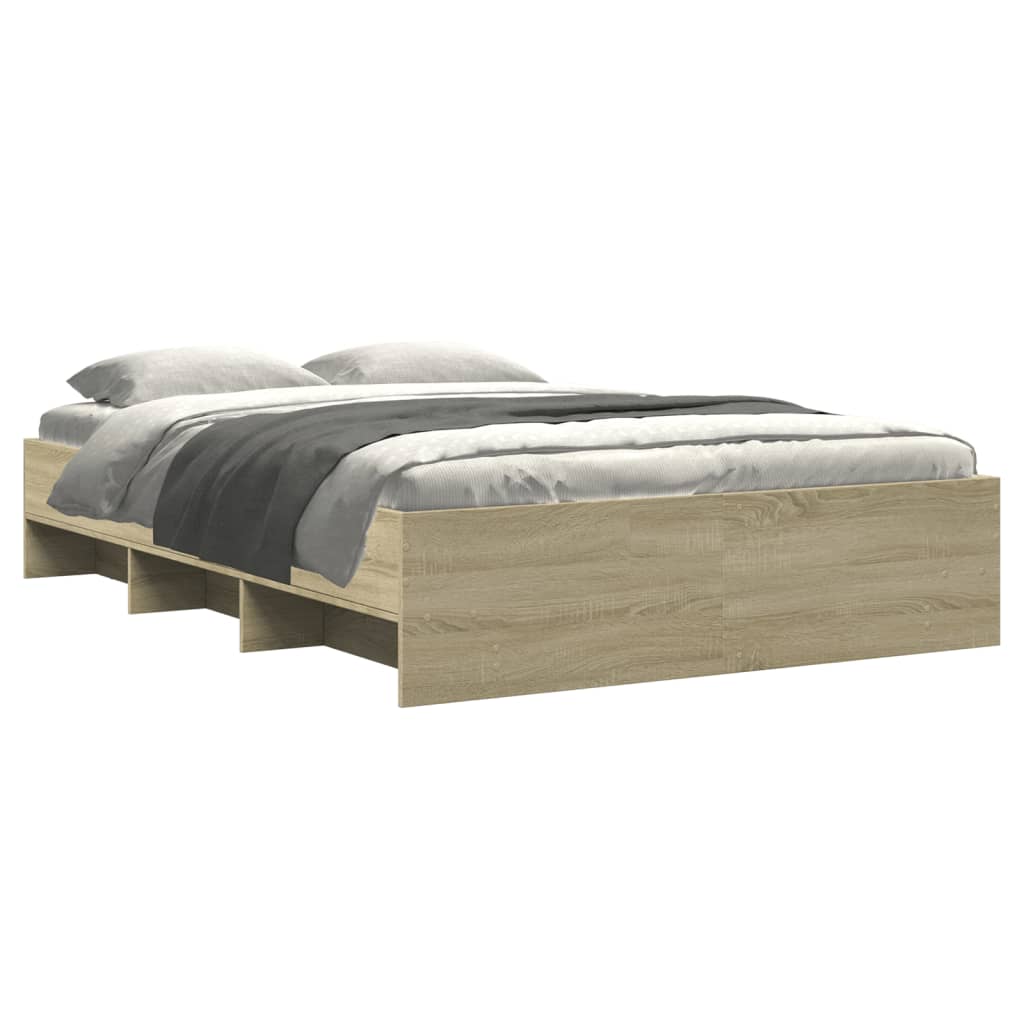 Bettgestell Sonoma-Eiche 135x190 cm Holzwerkstoff