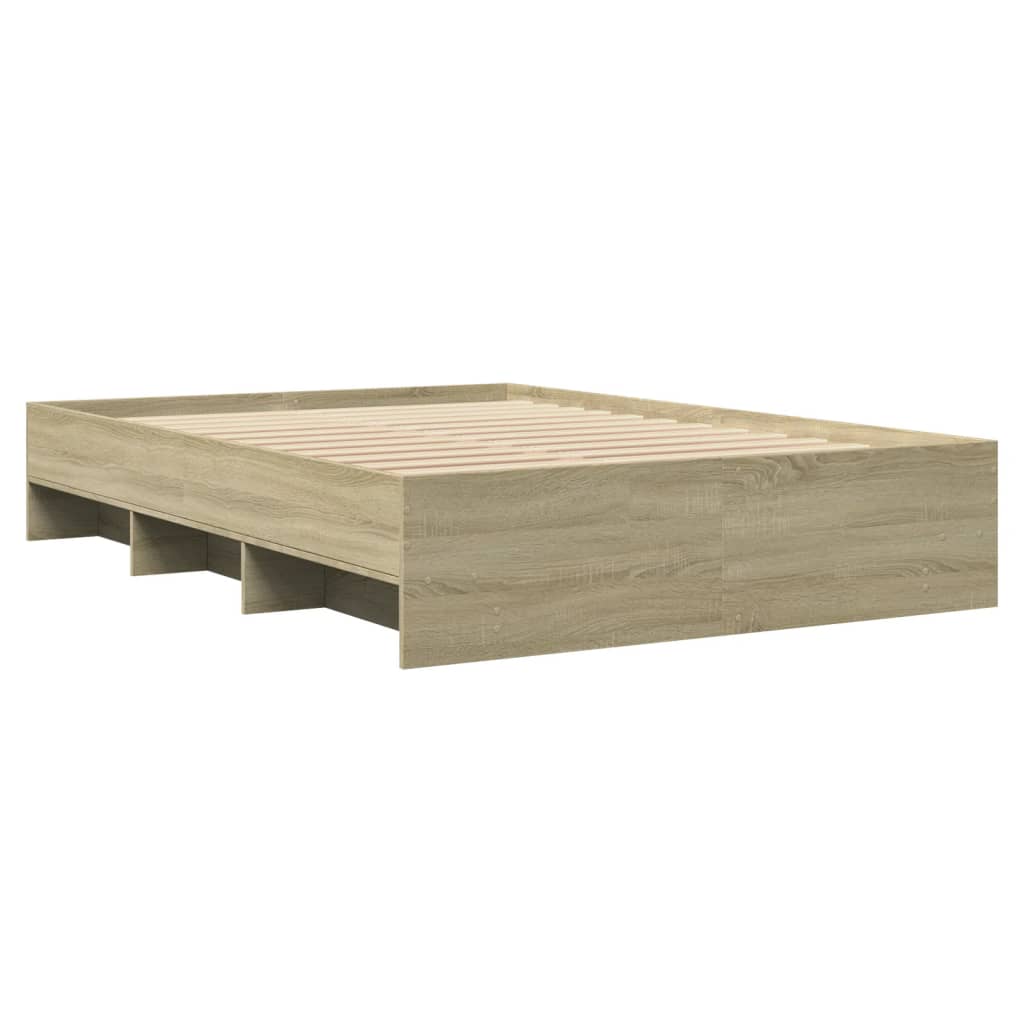 Bettgestell Sonoma-Eiche 135x190 cm Holzwerkstoff