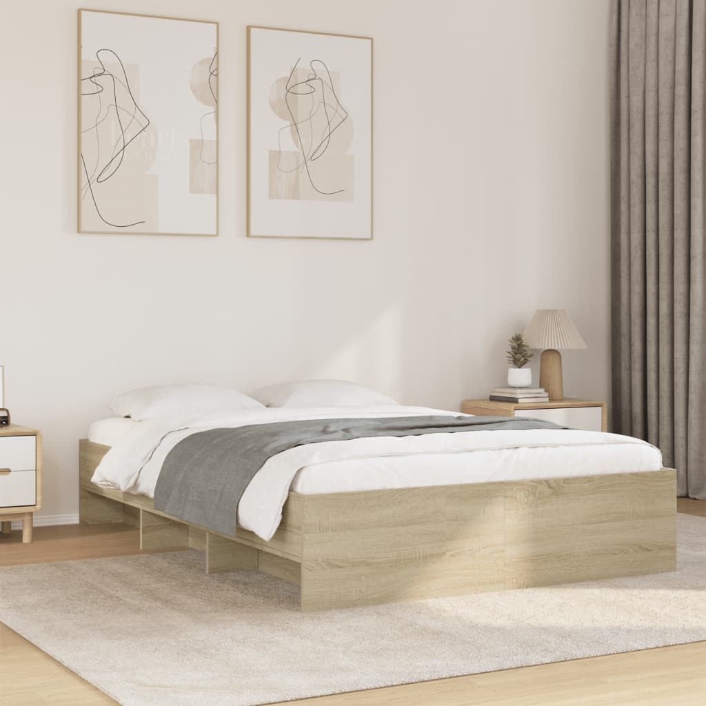 Bettgestell Sonoma-Eiche 135x190 cm Holzwerkstoff