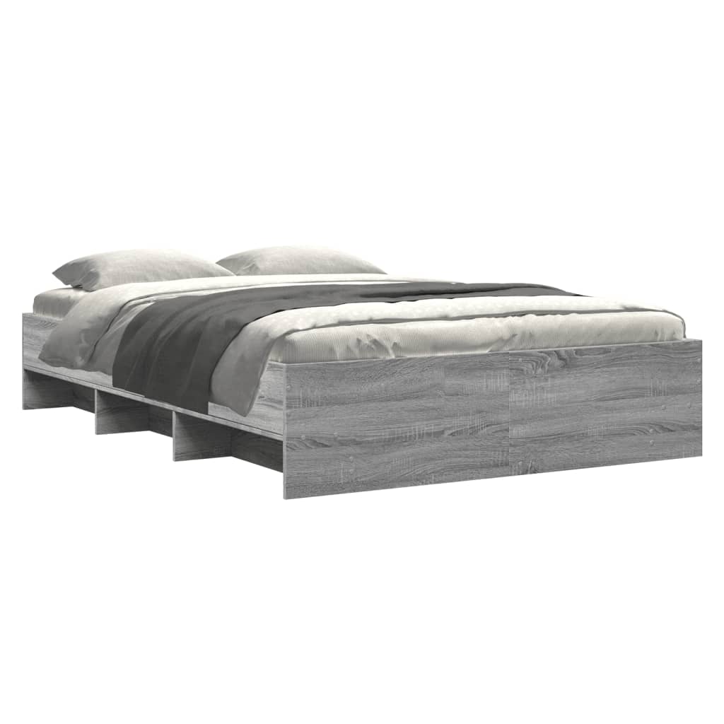Bed frame Grey Sonoma 135x190 cm wood material