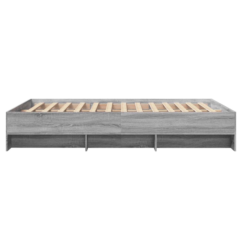 Bed frame Grey Sonoma 135x190 cm wood material