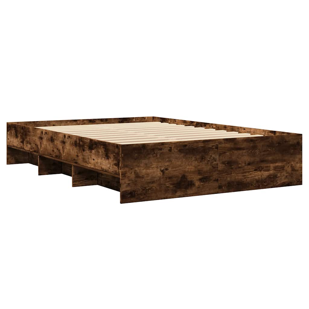 Bettgestell ohne Matratze Räuchereiche 120x190 cm Holzwerkstoff