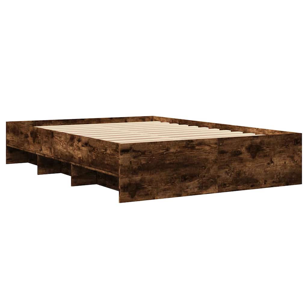 Bettgestell ohne Matratze Räuchereiche 120x190 cm Holzwerkstoff