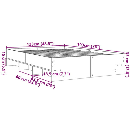 Bettgestell ohne Matratze Räuchereiche 120x190 cm Holzwerkstoff