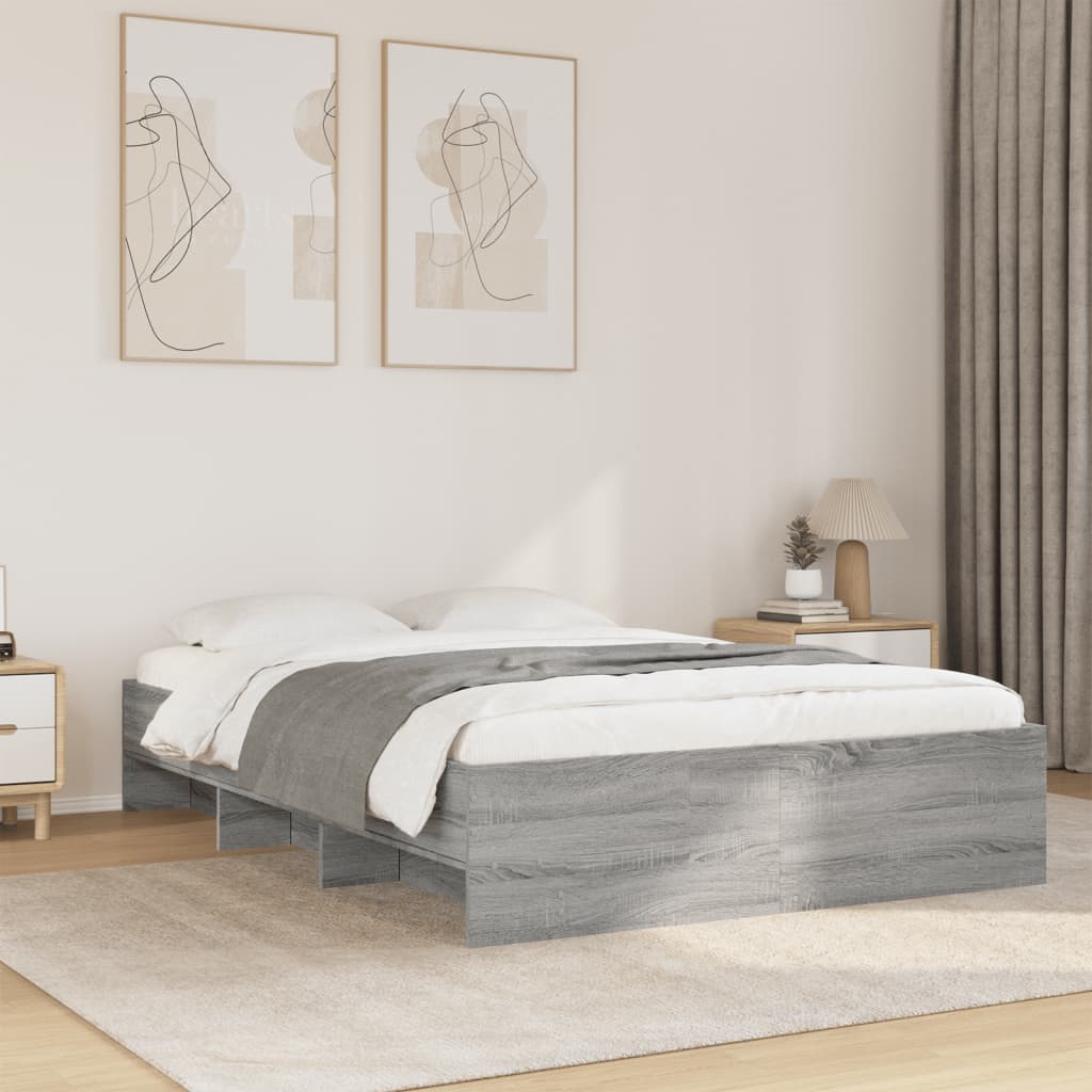 Bed frame Grey Sonoma 120x190 cm wood material