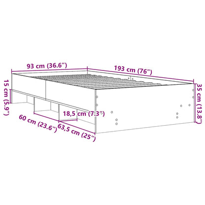Bettgestell ohne Matratze Sonoma-Eiche 90x190 cm Holzwerkstoff