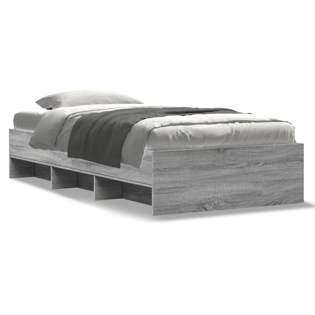 Bed frame Grey Sonoma 75x190 cm wood material