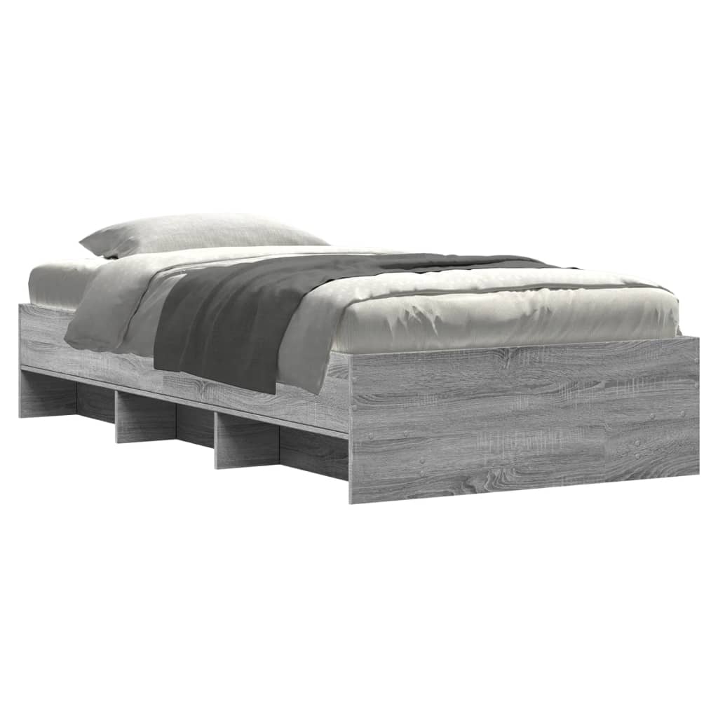 Bed frame Grey Sonoma 75x190 cm wood material