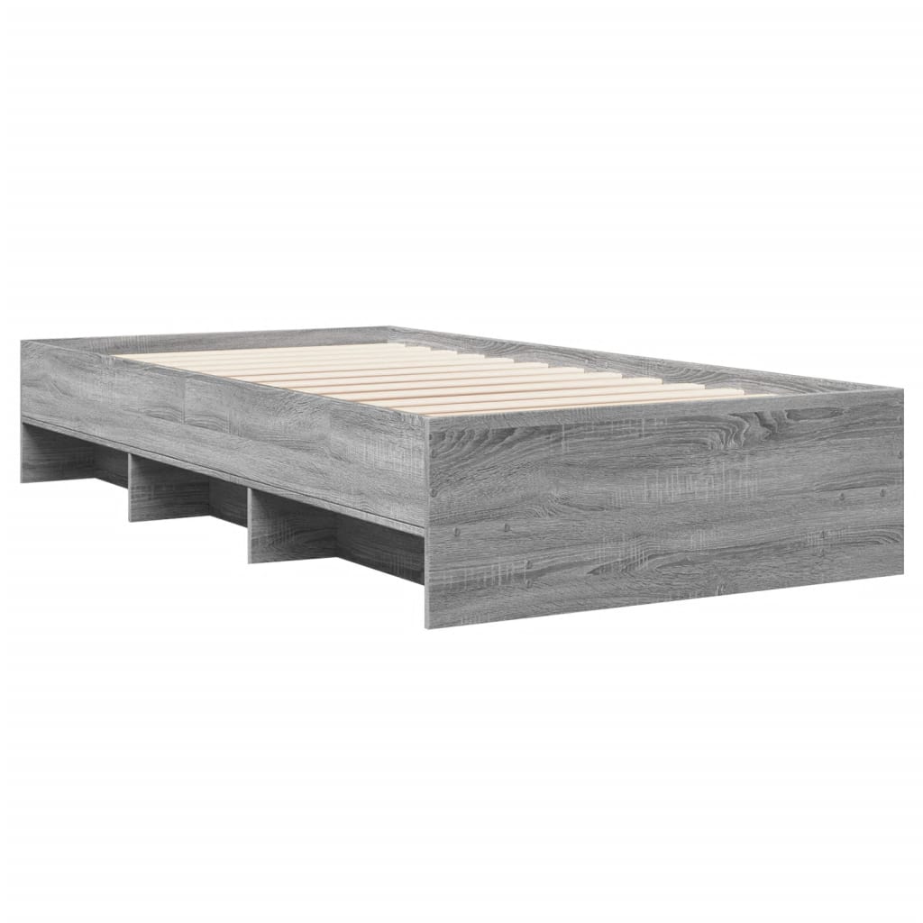 Bed frame Grey Sonoma 75x190 cm wood material