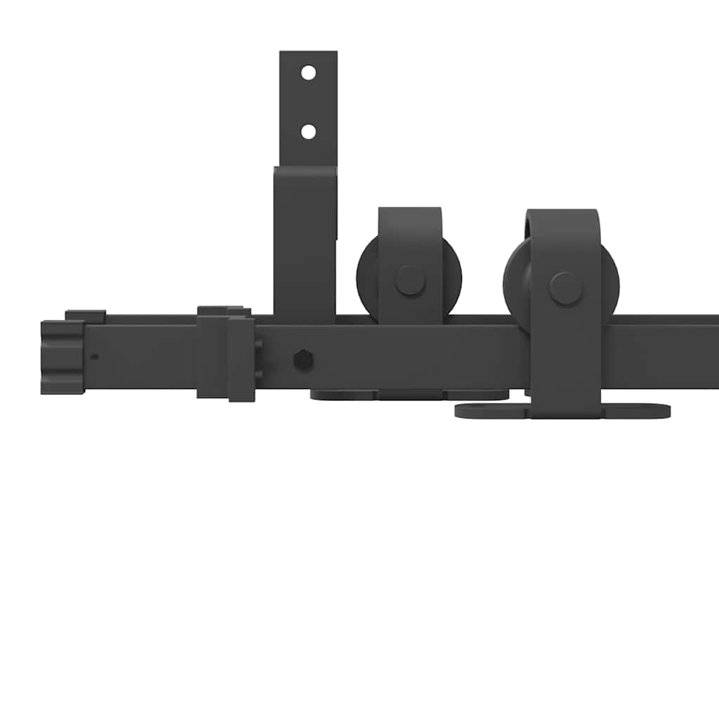 Schiebetürbeschlag-Set 183 cm Stahl Schwarz