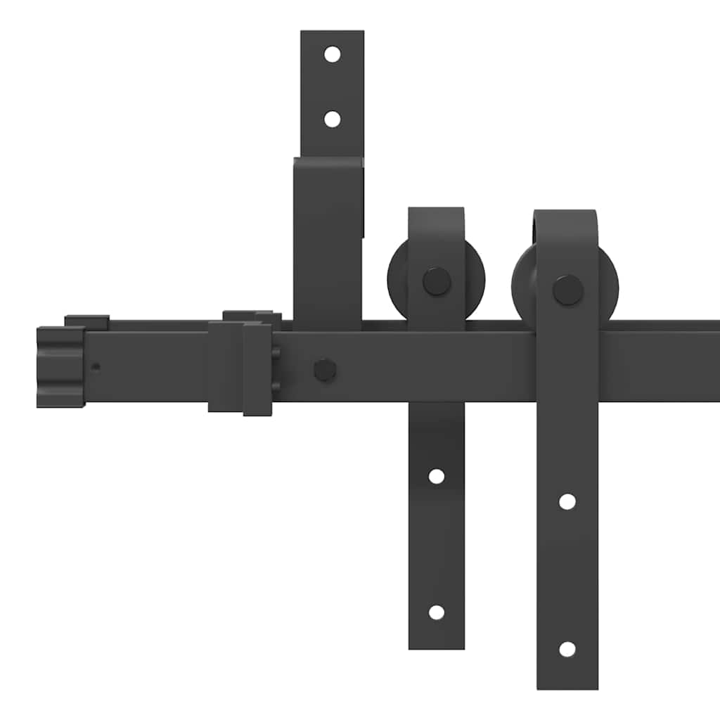 Schiebetürbeschlag-Set 427 cm Stahl Schwarz