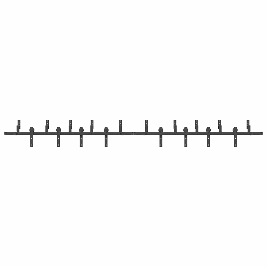 Schiebetürbeschlag-Set 366 cm Stahl Schwarz