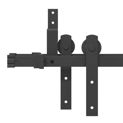 Schiebetürbeschlag-Set 305 cm Stahl Schwarz