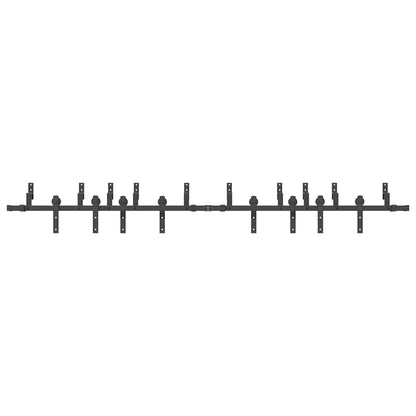 Schiebetürbeschlag-Set 305 cm Stahl Schwarz