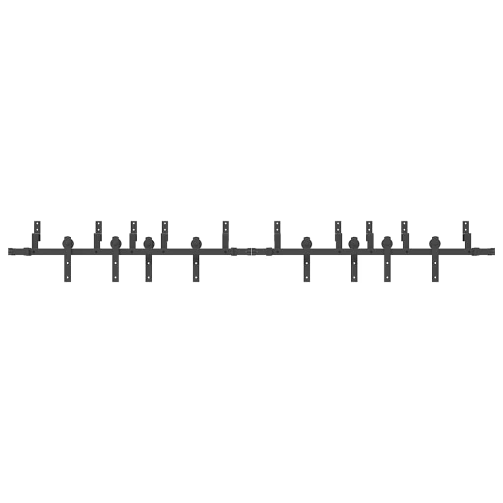 Schiebetürbeschlag-Set 305 cm Stahl Schwarz