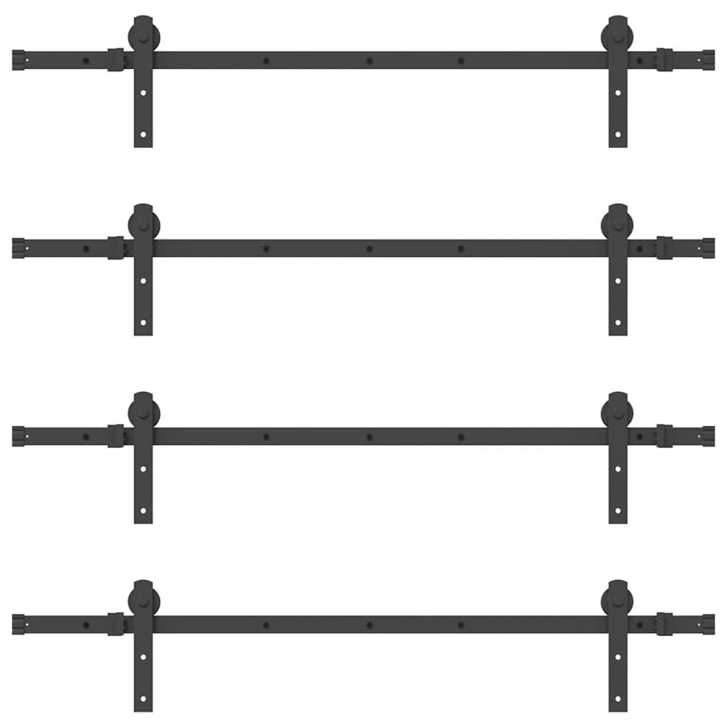 Schiebetürbeschlag-Set 305 cm Stahl Schwarz