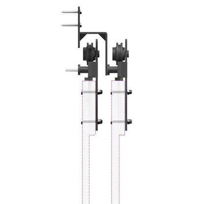 Schiebetürbeschlag-Set 305 cm Stahl Schwarz
