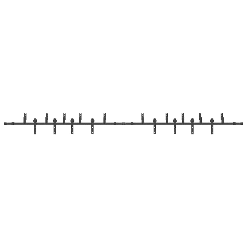 Schiebetürbeschlag-Set 427 cm Stahl Schwarz