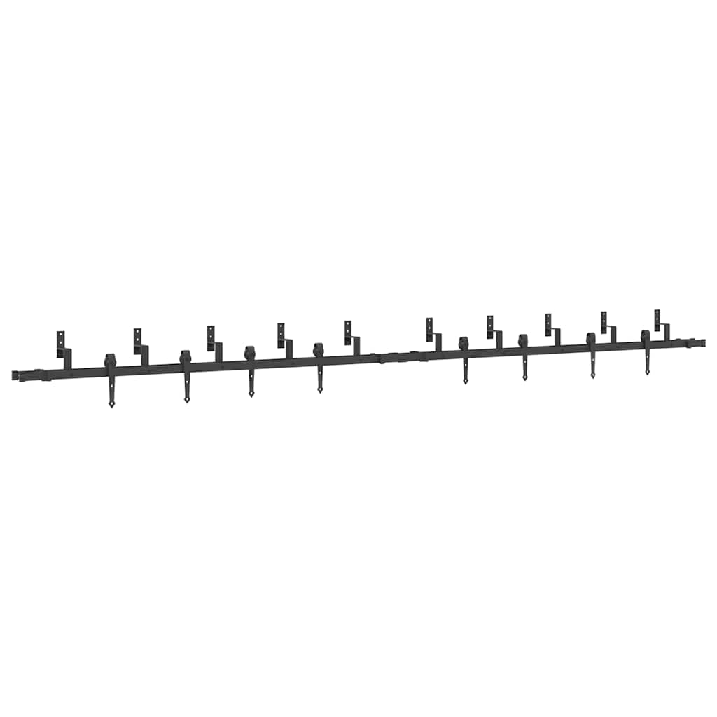 Schiebetürbeschlag-Set 427 cm Stahl Schwarz