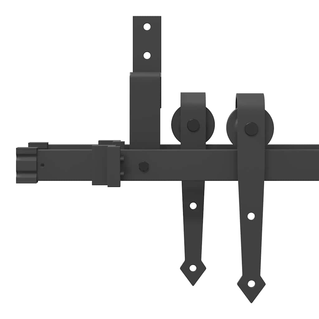 Schiebetürbeschlag-Set 427 cm Stahl Schwarz