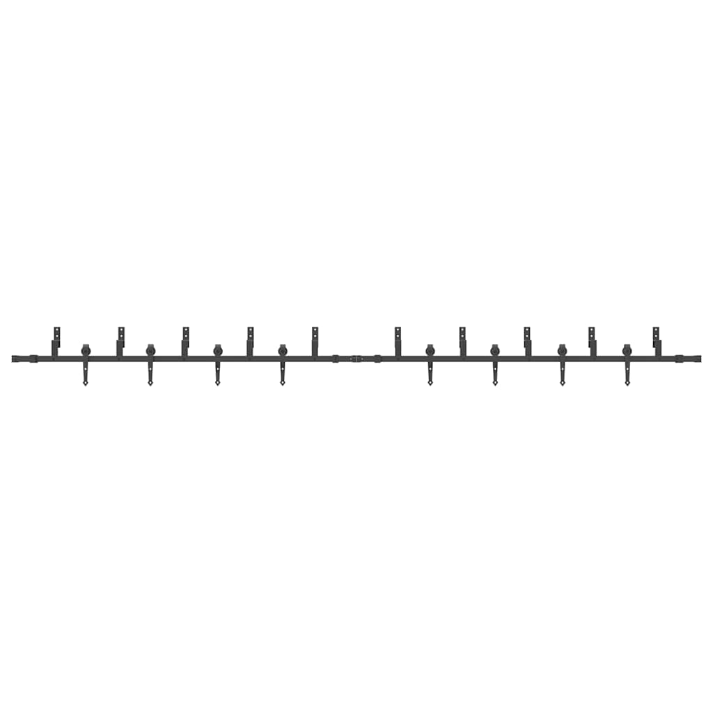 Schiebetürbeschlag-Set 427 cm Stahl Schwarz