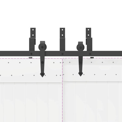 Schiebetürbeschlag-Set 427 cm Stahl Schwarz