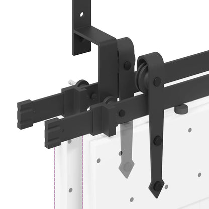 Schiebetürbeschlag-Set 427 cm Stahl Schwarz