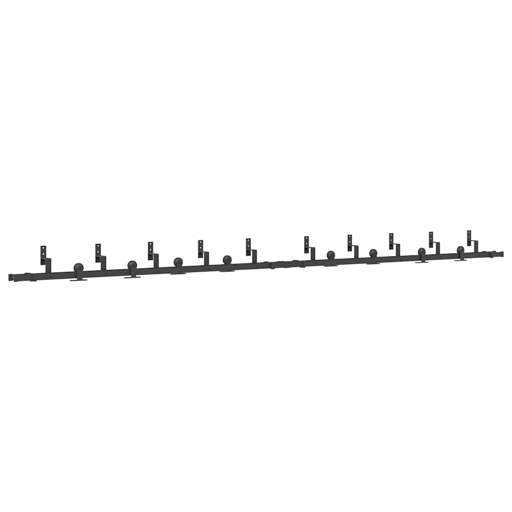 Schiebetürbeschlag-Set 427 cm Stahl Schwarz