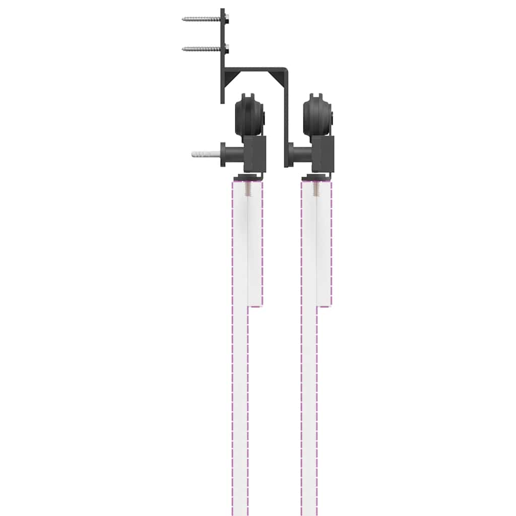 Schiebetürbeschlag-Set 427 cm Stahl Schwarz
