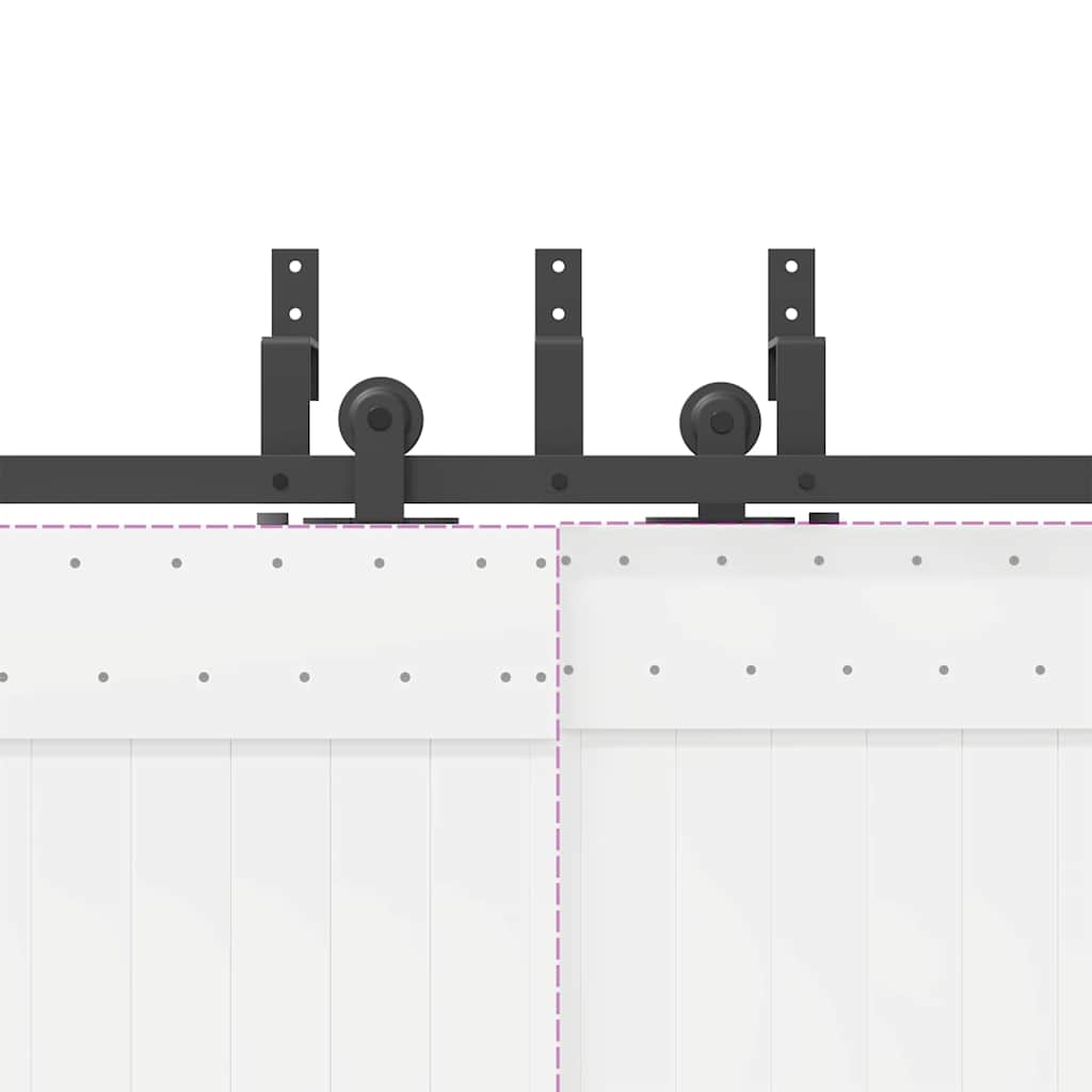 Schiebetürbeschlag-Set 427 cm Stahl Schwarz