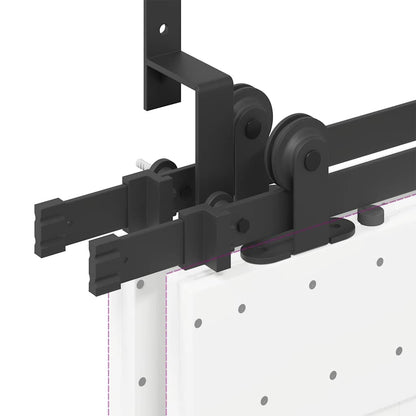 Schiebetürbeschlag-Set 427 cm Stahl Schwarz