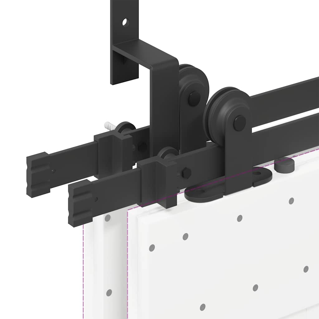 Schiebetürbeschlag-Set 427 cm Stahl Schwarz
