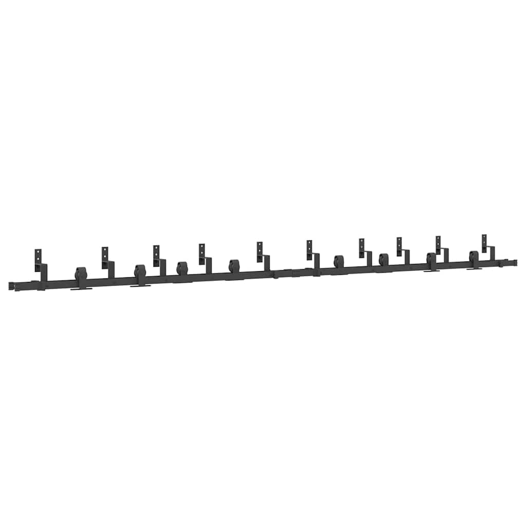 Schiebetürbeschlag-Set 366 cm Stahl Schwarz