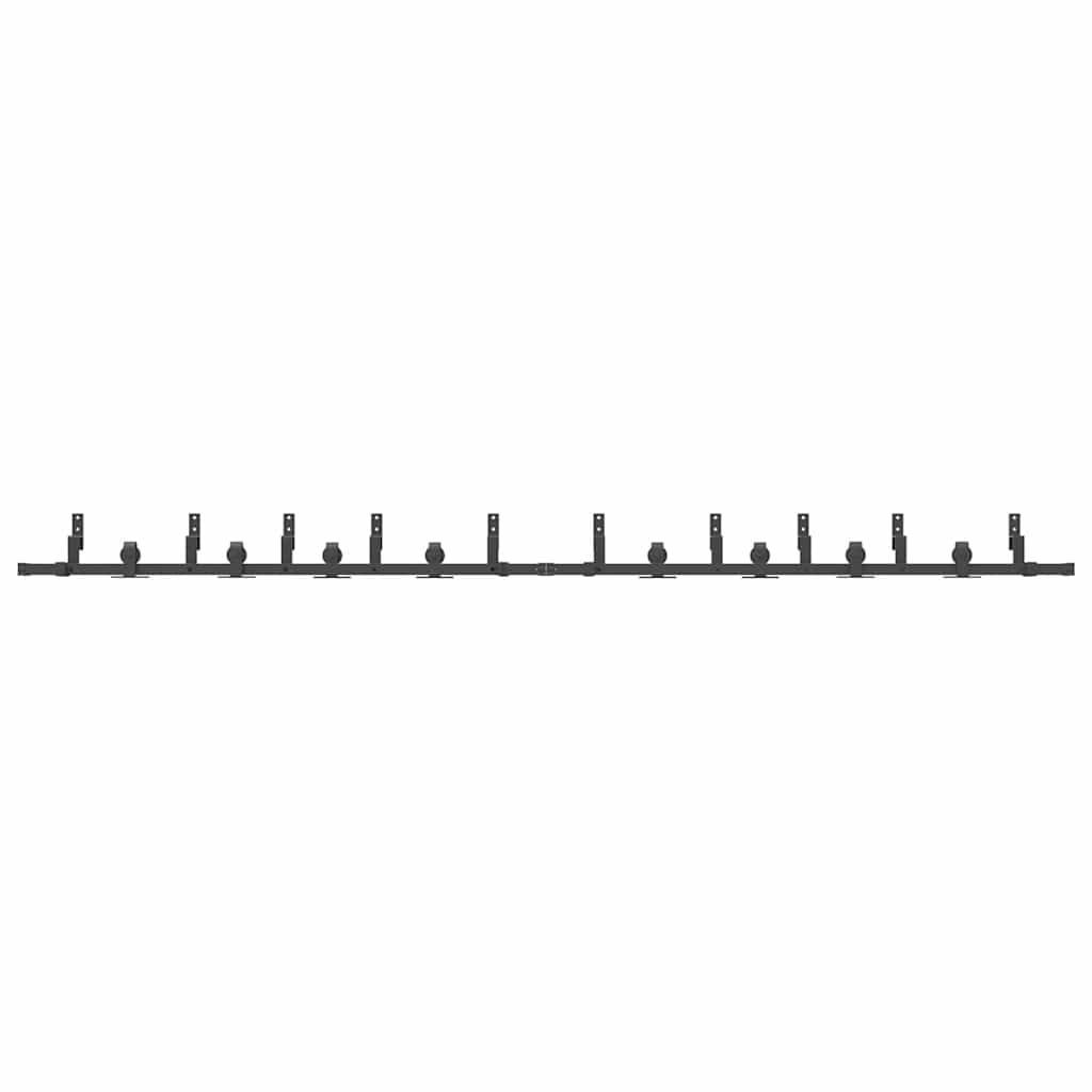 Schiebetürbeschlag-Set 366 cm Stahl Schwarz