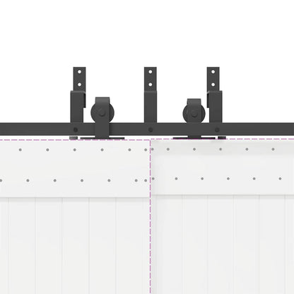 Schiebetürbeschlag-Set 366 cm Stahl Schwarz