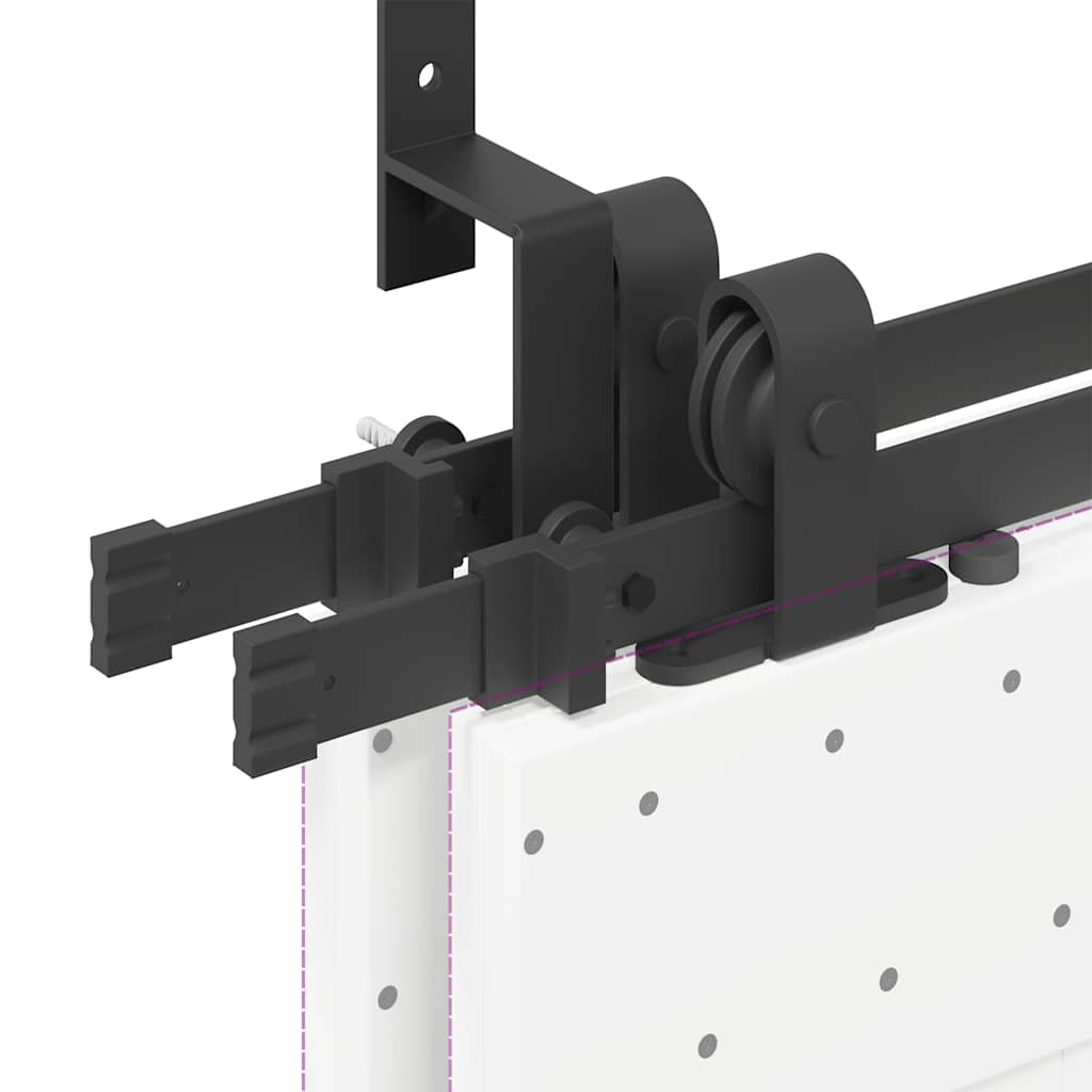 Schiebetürbeschlag-Set 400 cm Stahl Schwarz