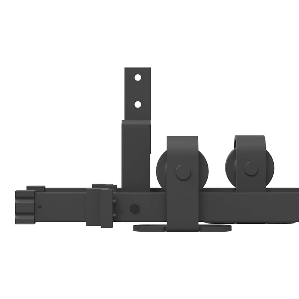 Schiebetürbeschlag-Set 305 cm Stahl Schwarz