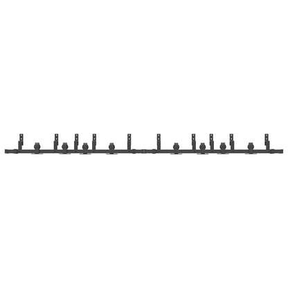 Schiebetürbeschlag-Set 305 cm Stahl Schwarz