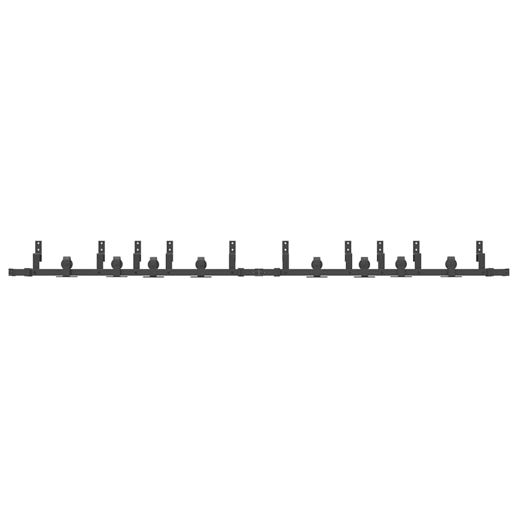 Schiebetürbeschlag-Set 305 cm Stahl Schwarz