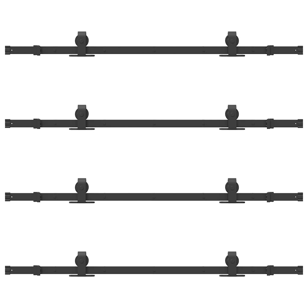 Schiebetürbeschlag-Set 305 cm Stahl Schwarz