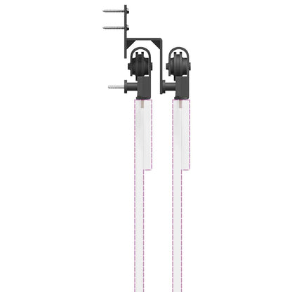 Schiebetürbeschlag-Set 305 cm Stahl Schwarz