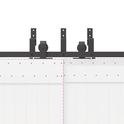 Schiebetürbeschlag-Set 305 cm Stahl Schwarz