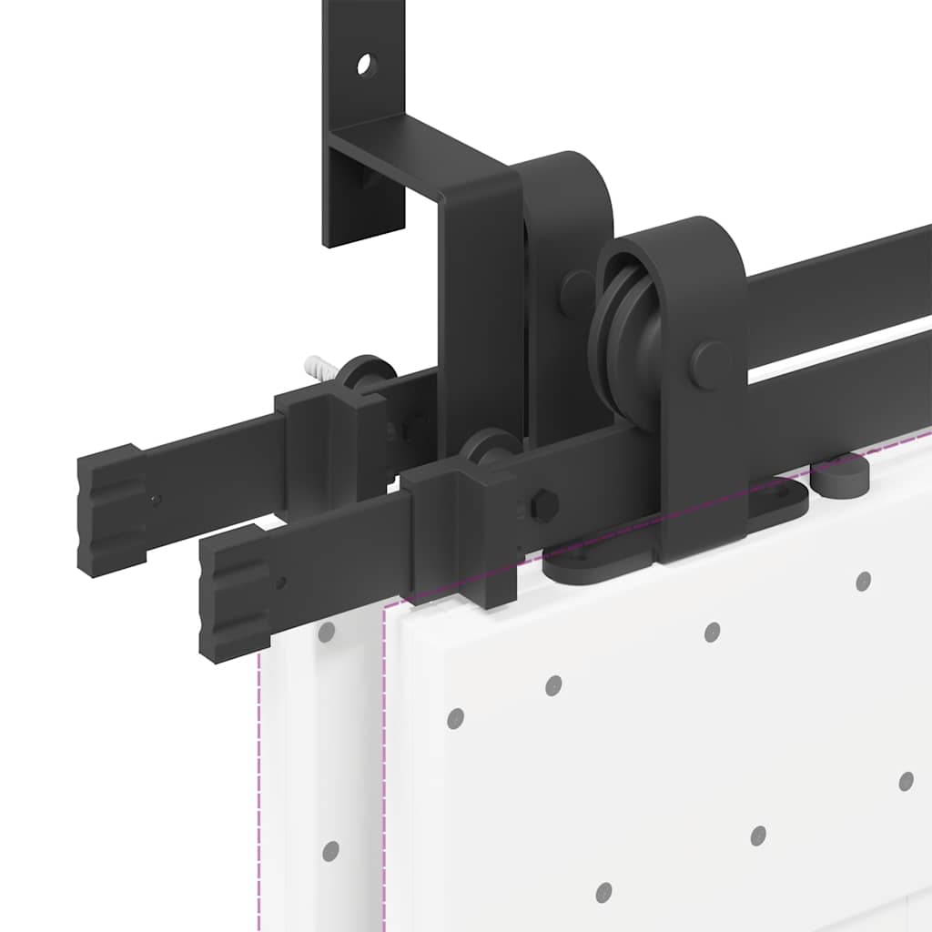 Schiebetürbeschlag-Set 305 cm Stahl Schwarz