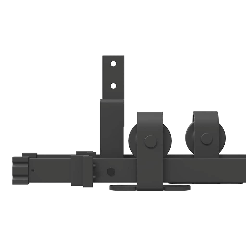 Schiebetürbeschlag-Set 427 cm Stahl Schwarz