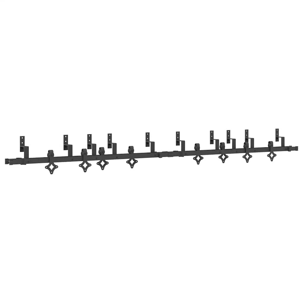 Schiebetürbeschlag-Set 305 cm Stahl Schwarz
