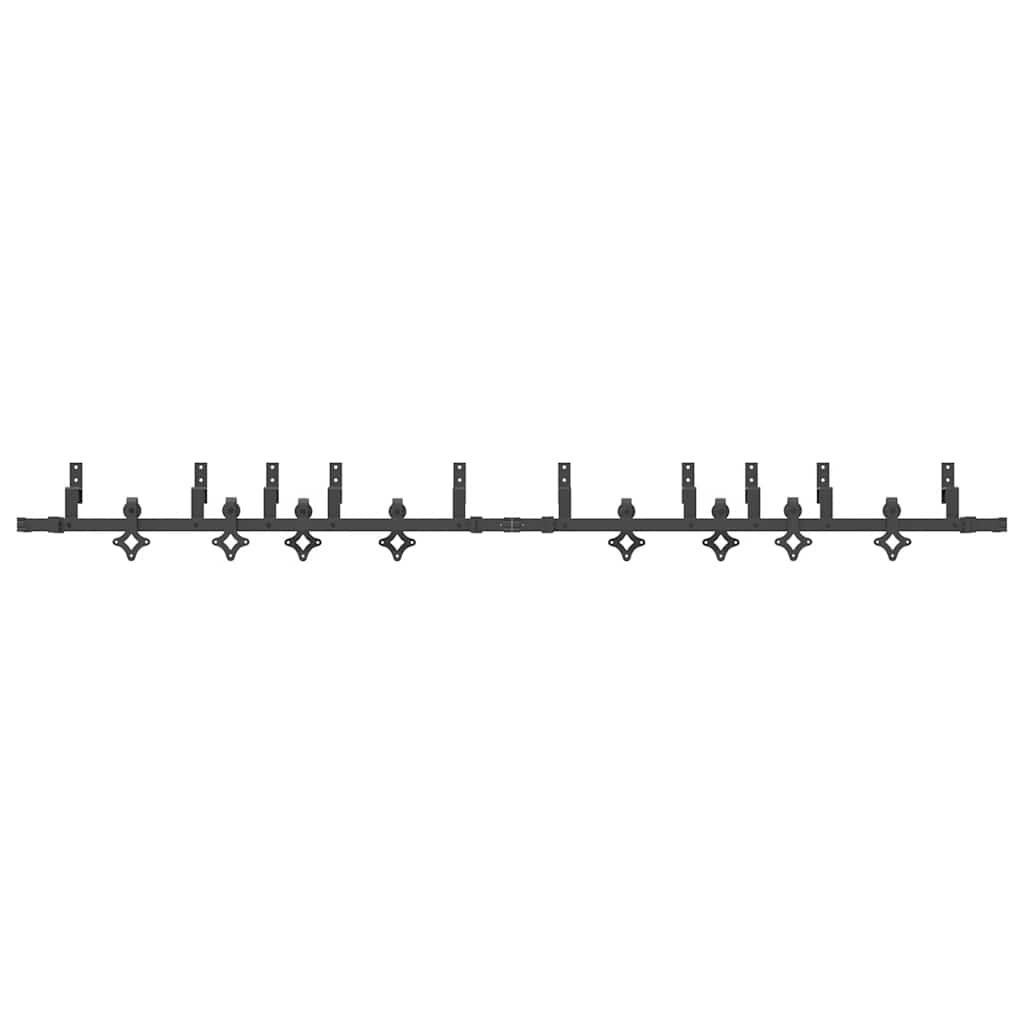 Schiebetürbeschlag-Set 305 cm Stahl Schwarz