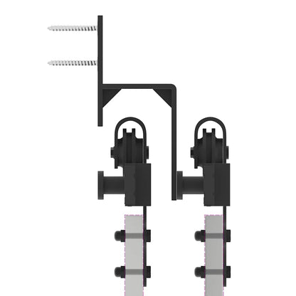 Schiebetürbeschlag-Set 305 cm Stahl Schwarz