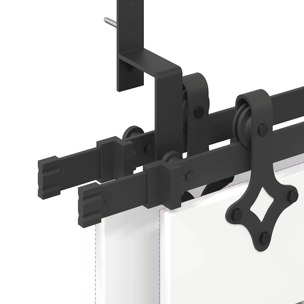 Schiebetürbeschlag-Set 305 cm Stahl Schwarz