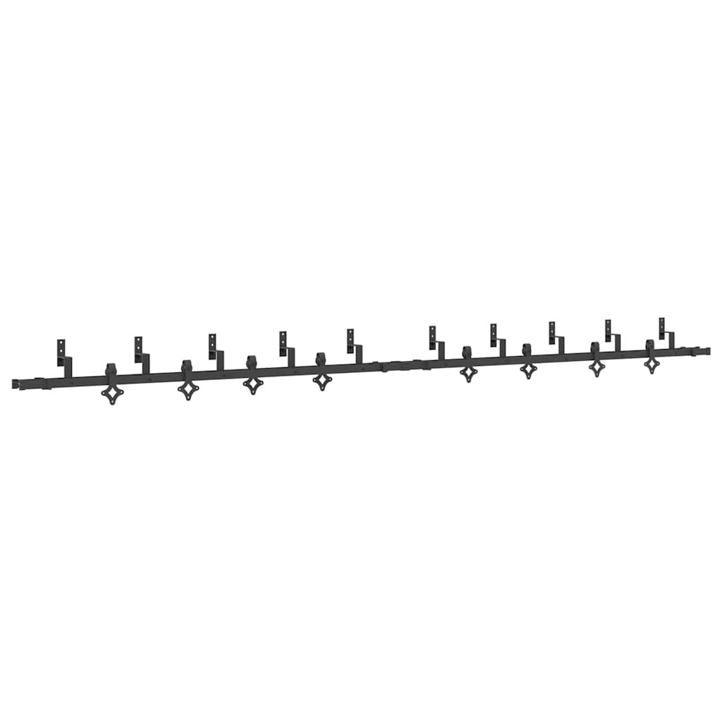 Schiebetürbeschlag-Set 427 cm Stahl Schwarz