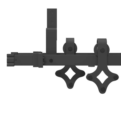Schiebetürbeschlag-Set 427 cm Stahl Schwarz
